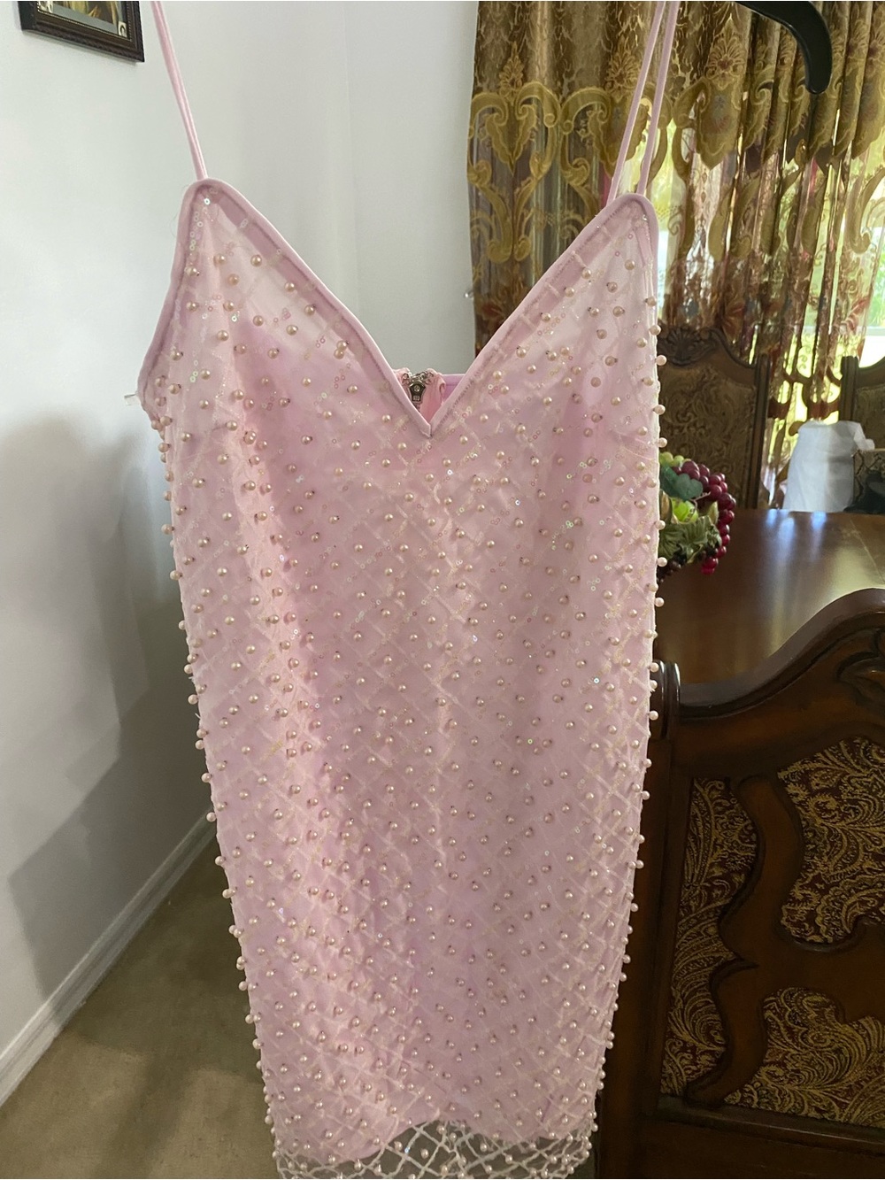 Hot & Delicious Light Pink Beaded Spaghetti Strap Dress